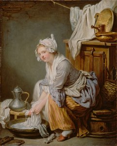 De wasvrouw La Blanchisseuse, 1761 door Jean Baptiste Greuze