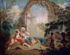 Turkse Pasja en Odalisque, laat 18e of begin 19e eeuw