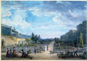 Uitzicht op de Jardin du Roi (huidige Jardin des Plantes)