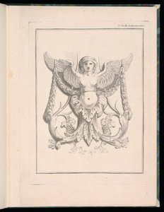 Ontwerp voor een Sfinx, pl. 2, Deuxieme Cahiers des arabesques dessinés par J. B. Huet... [Boek 2, Portefeuilles van Arabesken Ontworpen door J.B. Huet] door Jean Baptiste Huet