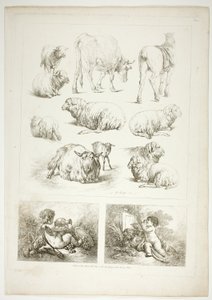 Plaat Acht van 38 uit Oeuvres de J. B. Huet door Jean Baptiste Huet