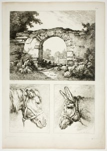 Plaat Veertien van 38 uit Oeuvres de J. B. Huet door Jean Baptiste Huet