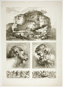 Plaat Tien van 38 uit Oeuvres de J. B. Huet door Jean Baptiste Huet