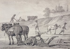 Ploegen van de Velden door Jean Baptiste Huet