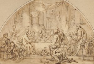 Studie voor Het Laatste Avondmaal door Jean Baptiste Huet