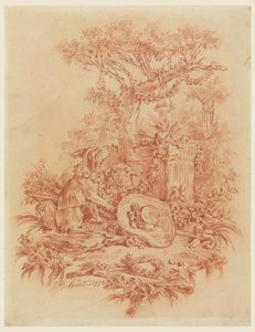 Tekening, Pastorale, 1772 door Jean Baptiste Huet