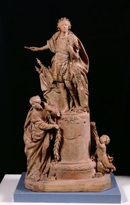 Lodewijk XV (1710-74) als Romeinse Keizer, project voor een standbeeld voor het Hotel de Ville in Rennes, ca. 1748