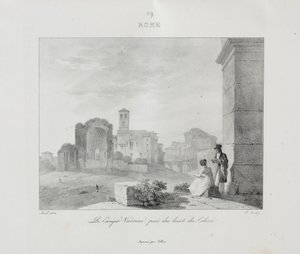 Reis naar Italië in 1822, 1833 door Jean Baptiste Isabey