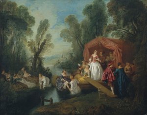 Vertrek naar het eiland Cythera door Jean Baptiste Joseph Pater