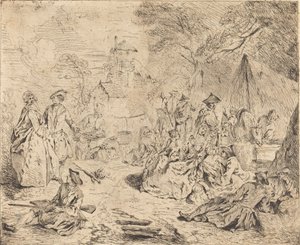 Rustende troepen door Jean Baptiste Joseph Pater