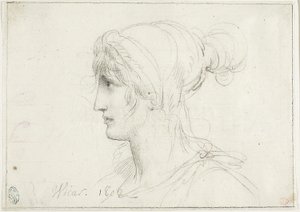 Profiel van een vrouw door Jean Baptiste Joseph Wicar