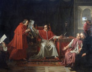 Ondertekening van het Concordaat tussen Frankrijk en de Heilige Stoel, door Paus Pius VII (1742 - 1823), 15 augustus door Jean Baptiste Joseph Wicar