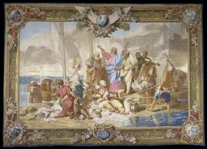 De wonderbaarlijke visvangst, wandtapijt van het Nieuwe Testament door Jean Baptiste Jouvenet