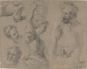 Studie voor Wonderbaarlijke visvangst (?) door Jean Baptiste Jouvenet