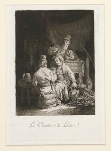 De deugd in de cabaret en De voerman en de melkmeid door Jean Baptiste Le Prince