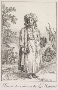Vrouw uit de buitenwijken van Moskou, 1768 door Jean Baptiste Le Prince