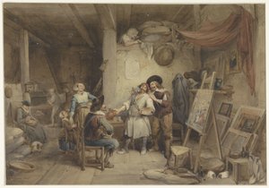Adriaen Brouwer bij zijn leerling J. van Craesbeek