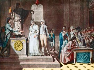 Het Republikeinse Huwelijk (na de aquatint van Jean-Baptiste Mallet)