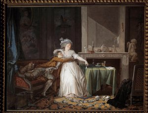 De gebroken beker. Schilderij door Jean Baptiste Mallet (1759-1835) door Jean Baptiste Mallet