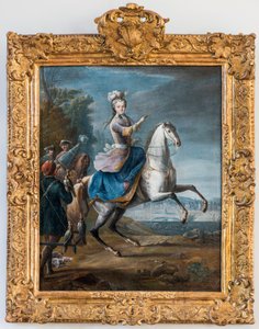 Ruiterportret van Marie Leszczynska, vrouw van Lodewijk XV