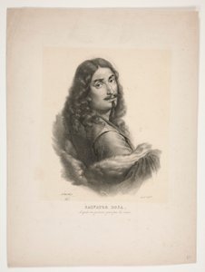 Portret van Salvator Rosa door Jean Baptiste Mauzaisse