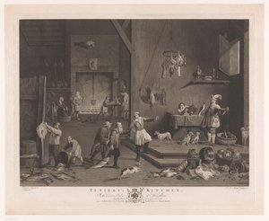 Keukenscène met open haard door Jean Baptiste Michel