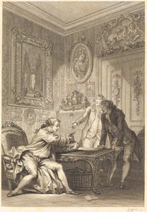 De betoverde beker door Jean Baptiste Michel Dupreel after Jean Honoré Fragonard