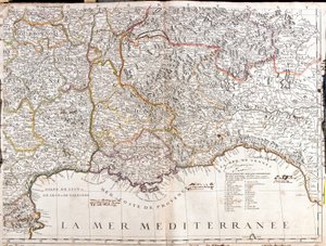 Kaart van Dauphiné en Provence (Frankrijk) door Jean Baptiste Nolin