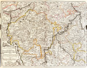 Kaart van Luxemburg en het bisdom Trier (Duitsland) door Jean Baptiste Nolin