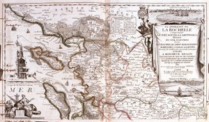 Kaart van Poitou-Charentes (Frankrijk) (gravure) door Jean Baptiste Nolin
