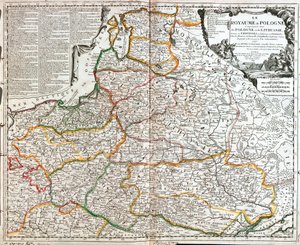 Kaart van Polen en Litouwen door Jean Baptiste Nolin
