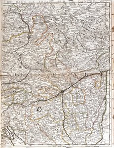 Kaart van Zwaben (Duitsland) door Jean Baptiste Nolin