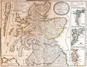 Kaart van het Koninkrijk Schotland, onder het bewind van James II door Jean Baptiste Nolin