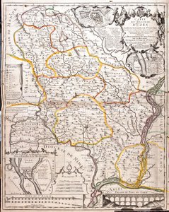 Kaart van het bisdom Uzès (Frankrijk) door Jean Baptiste Nolin