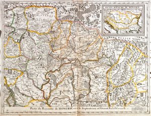 Kaart van het noordoostelijke deel van het Koninkrijk Hongarije (gravure) door Jean Baptiste Nolin
