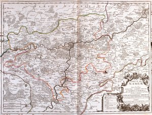 Kaart van de provincie Namen (België) (gravure) door Jean Baptiste Nolin
