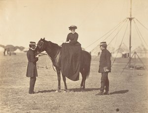 [Lady Canning op haar Zwarte Arabier en Lord Clyde, Opperbevelhebber], 1858-61 door Jean Baptiste Oscar Mallitte