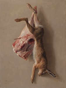 Een Haas en een Lamsbout door Jean Baptiste Oudry