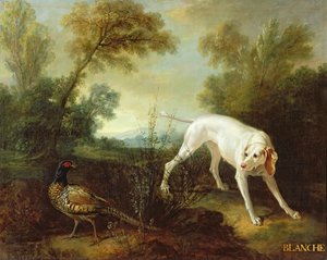 Blanche, teef van de koninklijke jachtmeute door Jean Baptiste Oudry