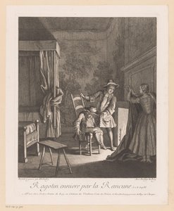 Ragotin dronken op een stoel bij het vuur door Jean Baptiste Oudry