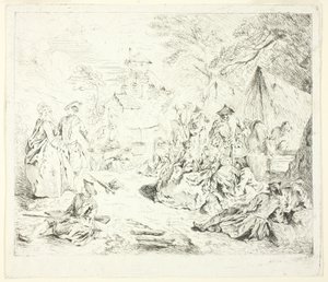 Halte de Soldaten door Jean Baptiste Pater
