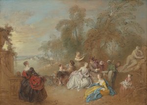 Op het terras, ca. 1730-1735
