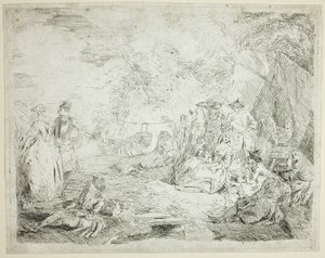 Troepen rusten uit door Jean Baptiste Pater