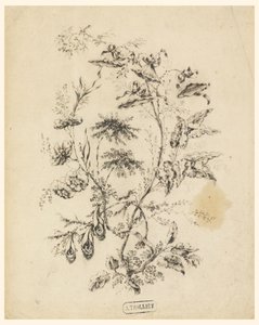 Tekening, Touw van een fantastische boom, 1775-1800 door Jean Baptiste Pillement