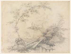 Tekening, Chinoiserie Fantasie, ca. 1780 door Jean Baptiste Pillement
