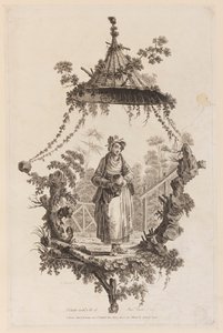 Figuur Onder Baldakijn door Jean Baptiste Pillement
