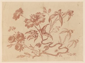 Bloementakken, uit "Recueil de Differentes Fleurs de Fantaisie Dans le Goût Chinois" door Jean Baptiste Pillement