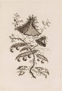 Bloementak, uit "Fleures Persannes" door Jean Baptiste Pillement