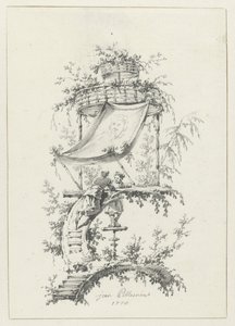 Ornamentale compositie in chinoiserie-stijl door Jean Baptiste Pillement
