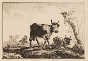 Plaat 5, "Cahier de Six Feuilles de Boeufs et Vaches"